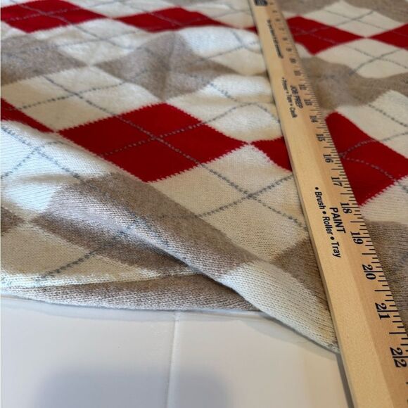 Vintage Berk V Neck Argyle Sweater 100% Lambswool Made in Scotland Sz 44 Bust - Picture 10 of 11